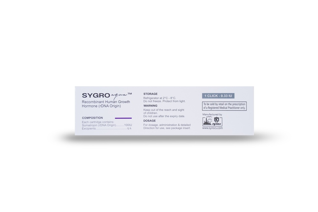 Somatropin Solution for injection 33.33mg/3ml - pen 100IU (Syrocs)