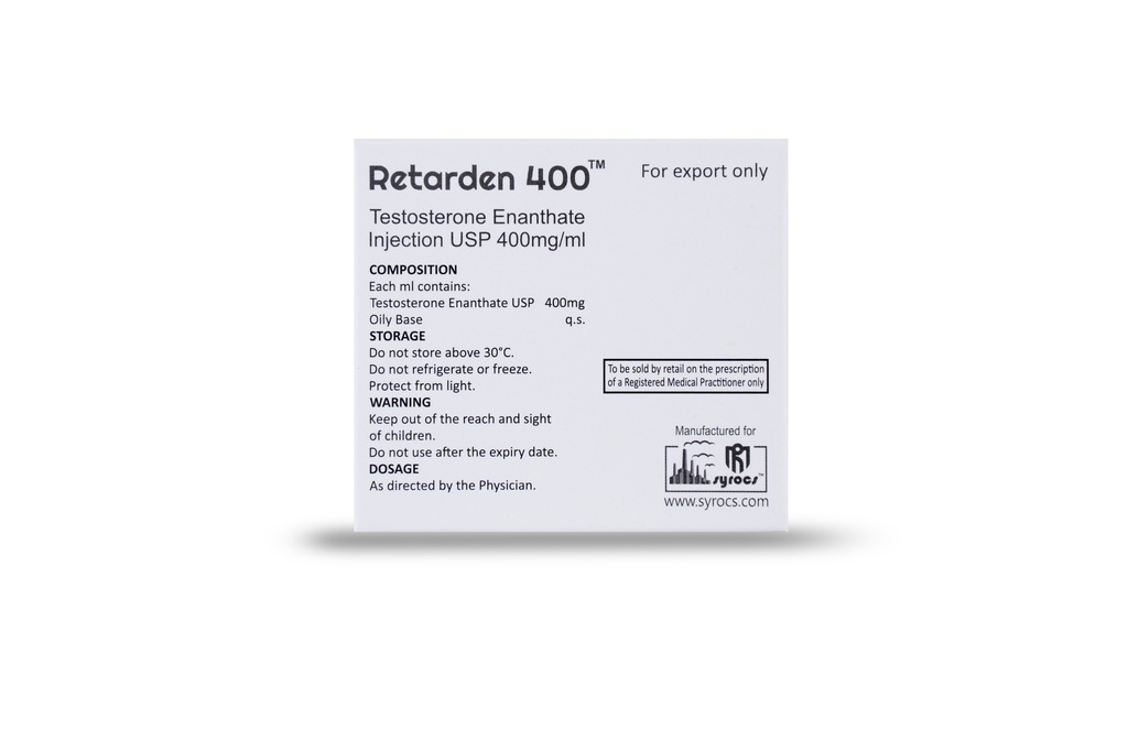 Testosterone Enanthate USP 400mg (Syrocs)