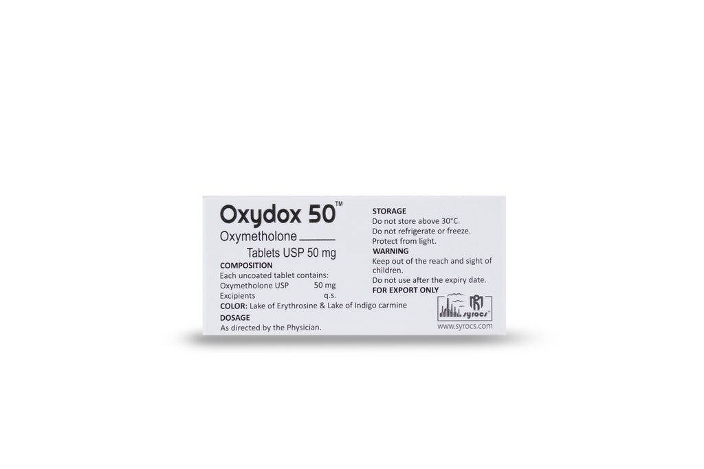 Oxymetholone USP 50mg (5x10 Tablets) (Syrocs)