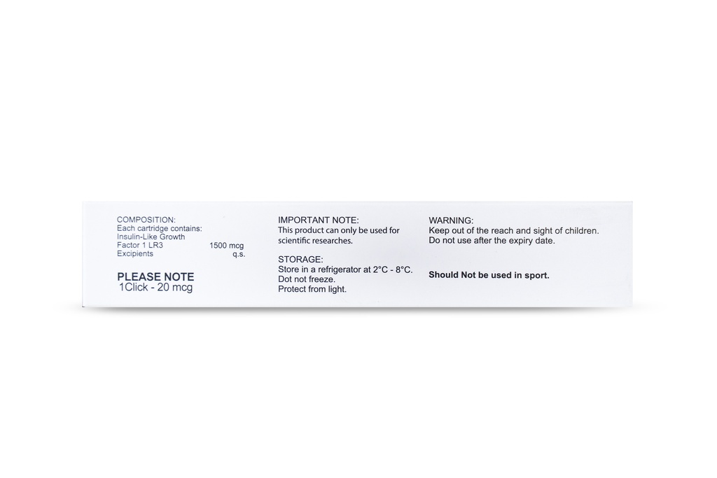 Insulin Like Growth Factor 1 LR3 - 1500mcg/1.5ml cartridges pen (THAIGER PHARMA)